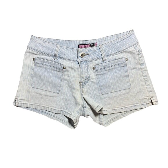 Y2K BubbleGum Light Wash Jean Shorts Size 9/10 Low Rise 2000s Aesthetic Brat